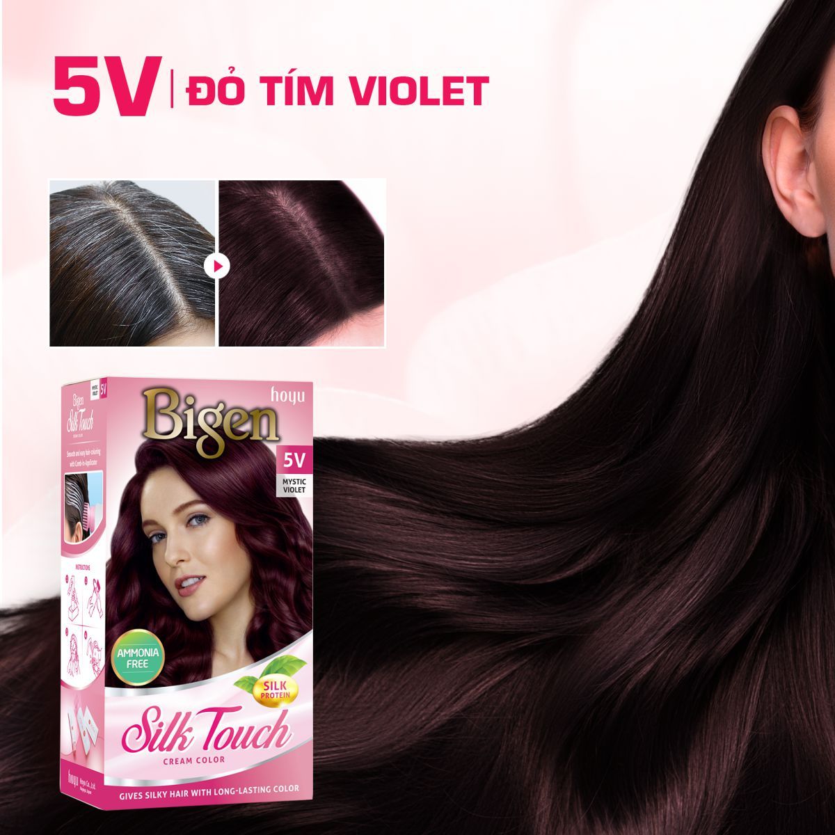  Thuốc Nhuộm Tóc Phủ Bạc Tại Nhà Bigen Silk Touch - Phủ Bạc Thảo Dược, Màu Thời Trang, Dưỡng Tóc Mềm Mượt 135ml 