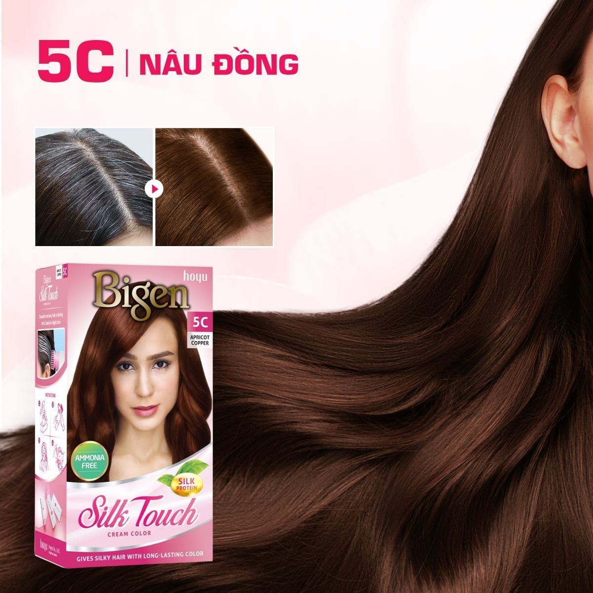  Thuốc Nhuộm Tóc Phủ Bạc Tại Nhà Bigen Silk Touch - Phủ Bạc Thảo Dược, Màu Thời Trang, Dưỡng Tóc Mềm Mượt 135ml 