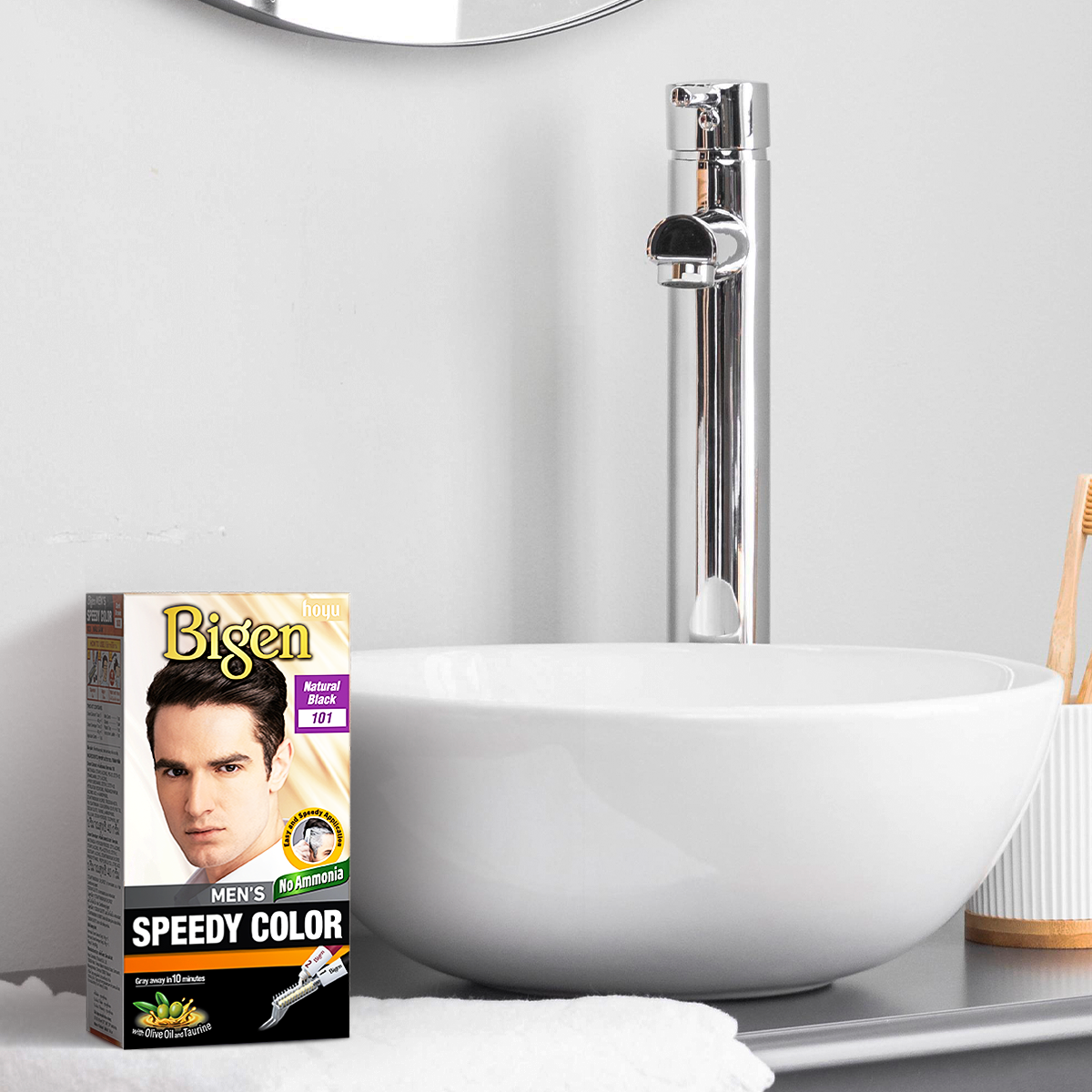  Combo 2 Thuốc Nhuộm Tóc Phủ Bạc Nam Tại Nhà Bigen Men - Phủ Bạc Thảo Dược, Dưỡng Tóc Mềm Mượt 80ml 