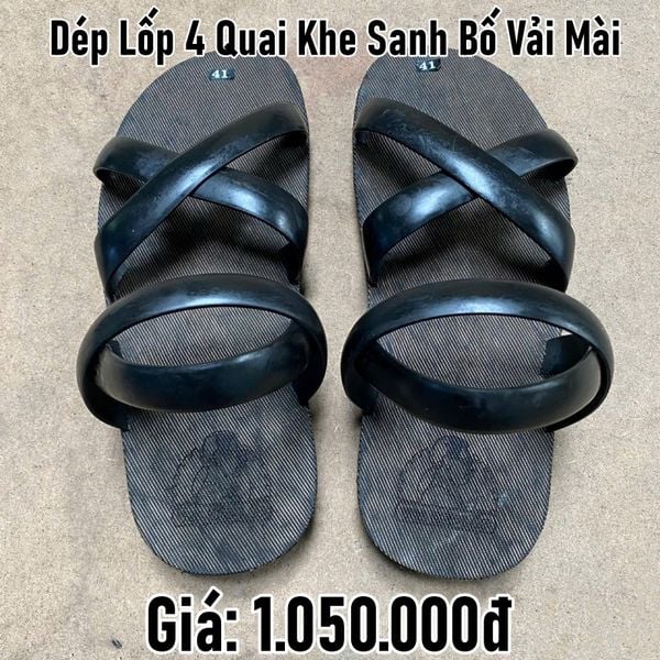  Dép lốp 4 quai khe sanh bố vải mài 