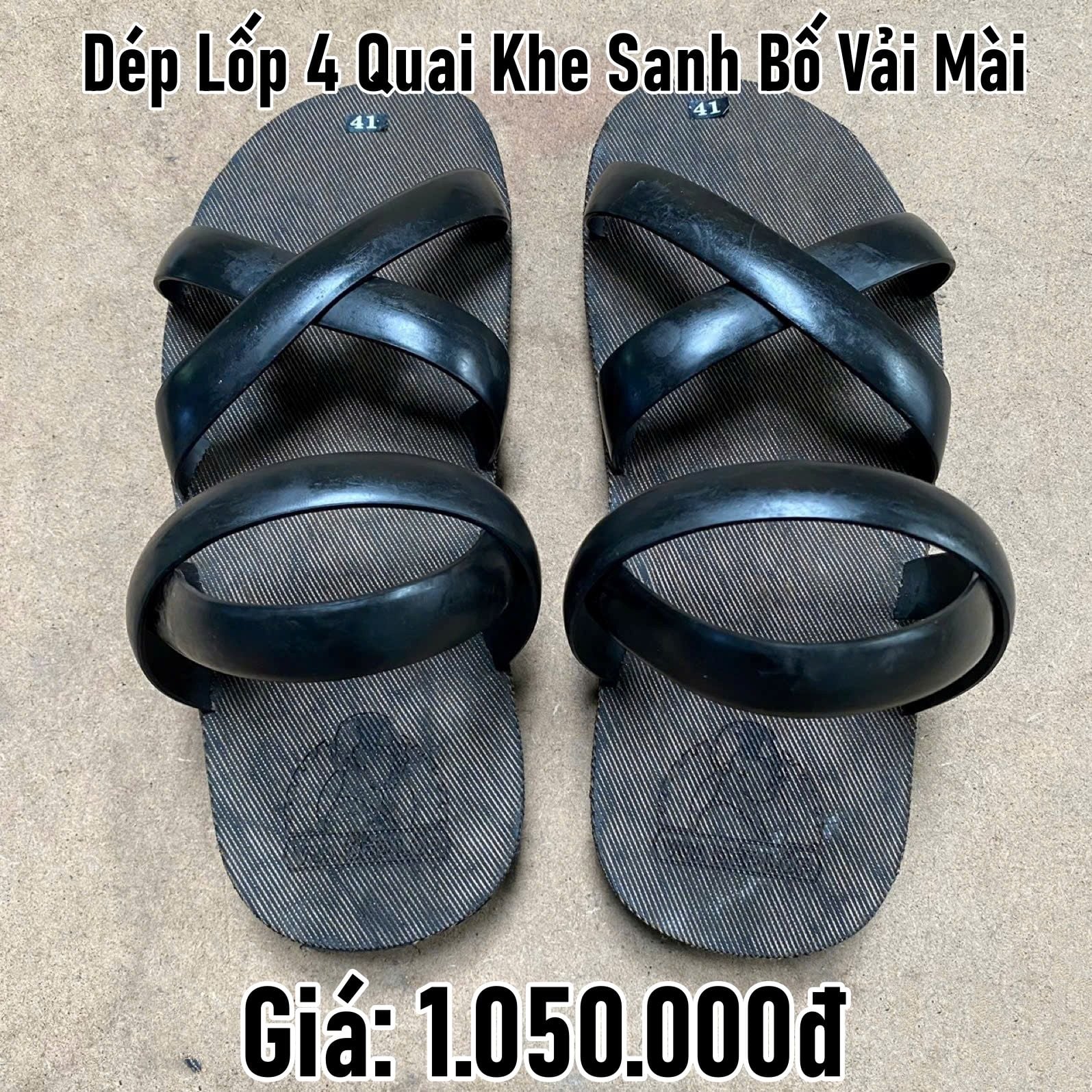  Dép lốp 4 quai khe sanh bố vải mài 