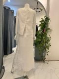  Váy Linen lưng thun phối ren 