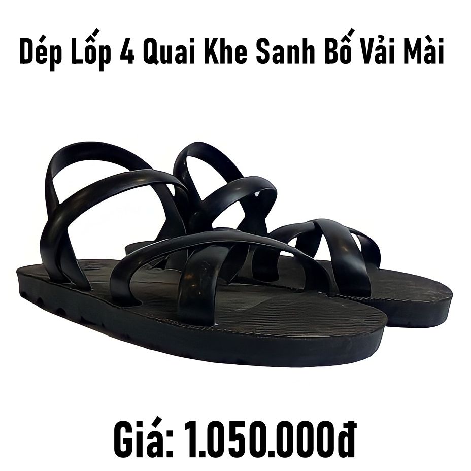  Dép lốp 4 quai khe sanh bố vải mài 