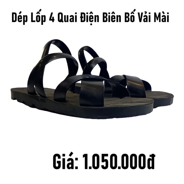  Dép lốp 4 quai điện biên bố vải mài 