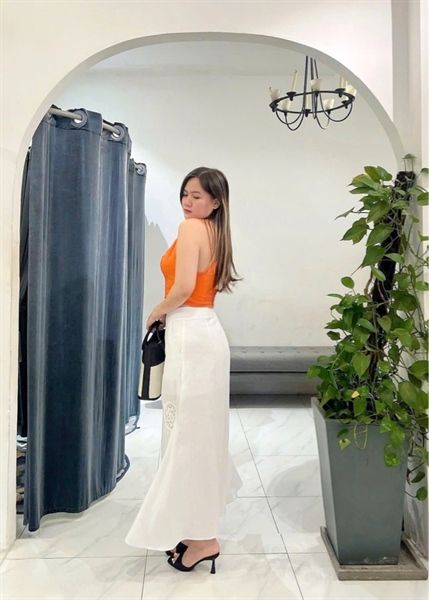  Váy Linen dài phối crochet 