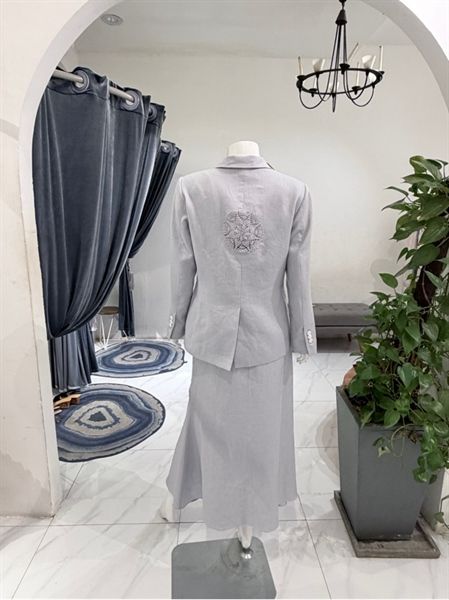  Váy Linen dài phối crochet 