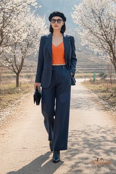  Áo vest Linen phối crochet 