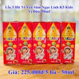  Tổ yến Sâm Ngọc Linh K5 Kids vị Dâu 5 hũ/Lốc 