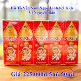  Tổ yến Sâm Ngọc Linh K5 Kids vị Nguyên bản 5 hũ/Lốc 