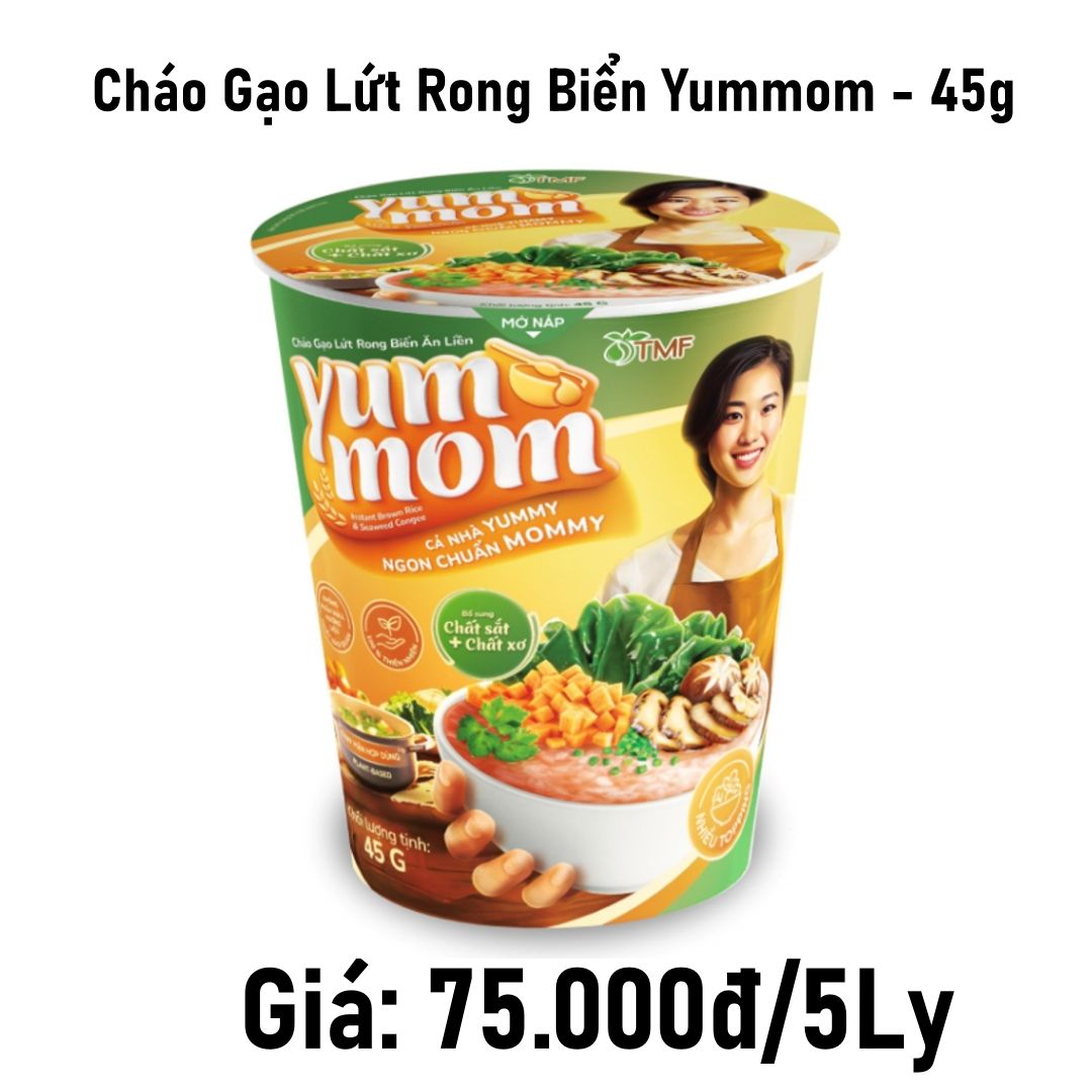  Combo 5 5 Ly cháo gạo lứt rong biển Yummom - 45g 