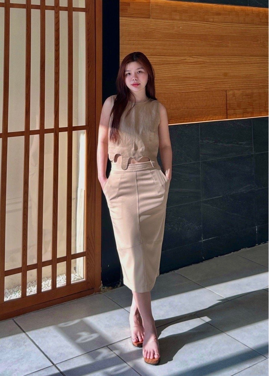  Váy bút chì túi xéo 