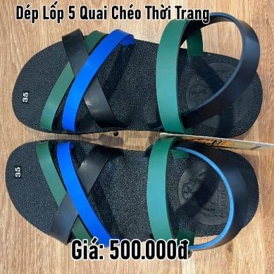  Dép lốp 5 quai chéo thời trang 