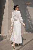  Váy Linen lưng thun phối ren 