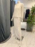  Váy Linen lưng thun phối ren 