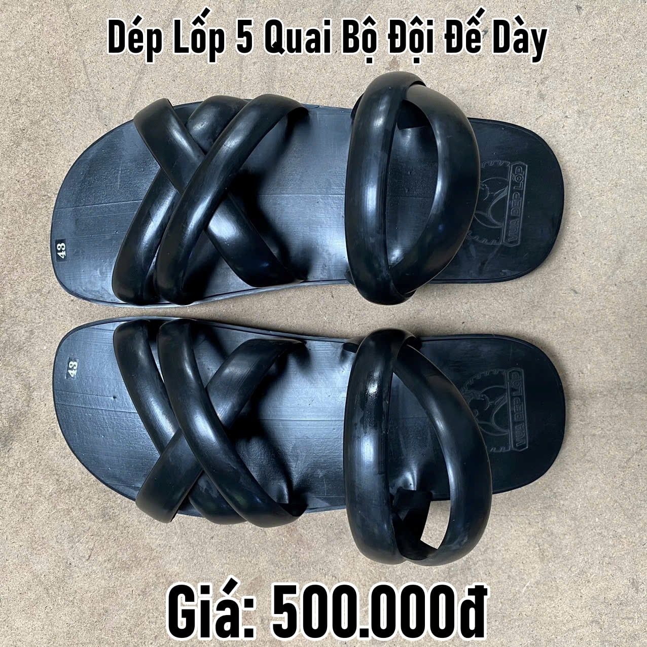  Dép lốp 5 quai bộ đội đế dày 