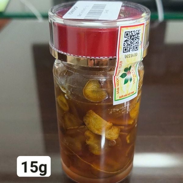  Sâm ngọc linh xắt lát 15gr(Sấy khô, ngâm mật ong rừng) 