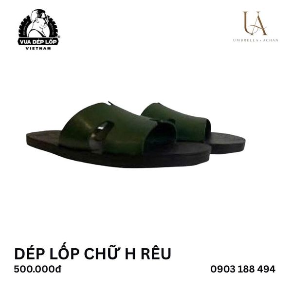  Dép lốp chữ H Rêu 