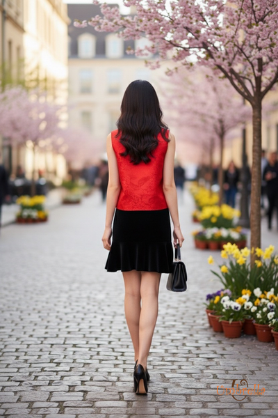  Áo nhung nút đắp 1 bên 