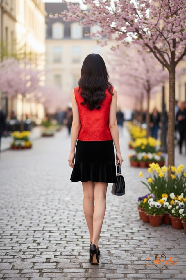  Áo nhung nút đắp 1 bên 