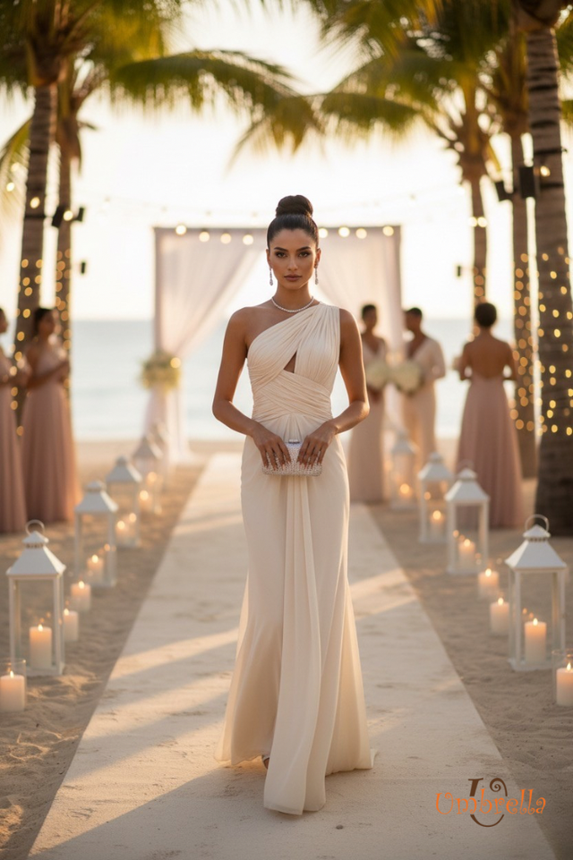  Đầm dài khoét xéo ngực 