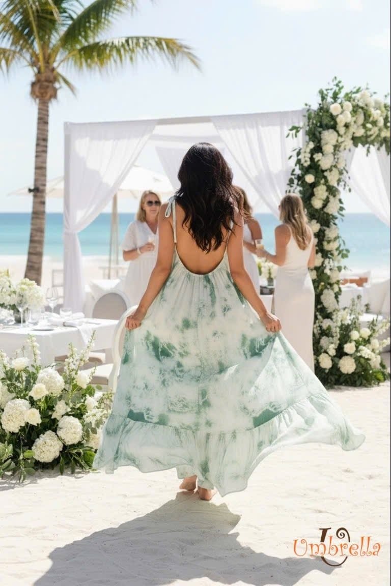  Đầm dài suông tơ loang 