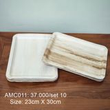  Bộ 10 đĩa chữ nhật lớn 23cmx30cm 