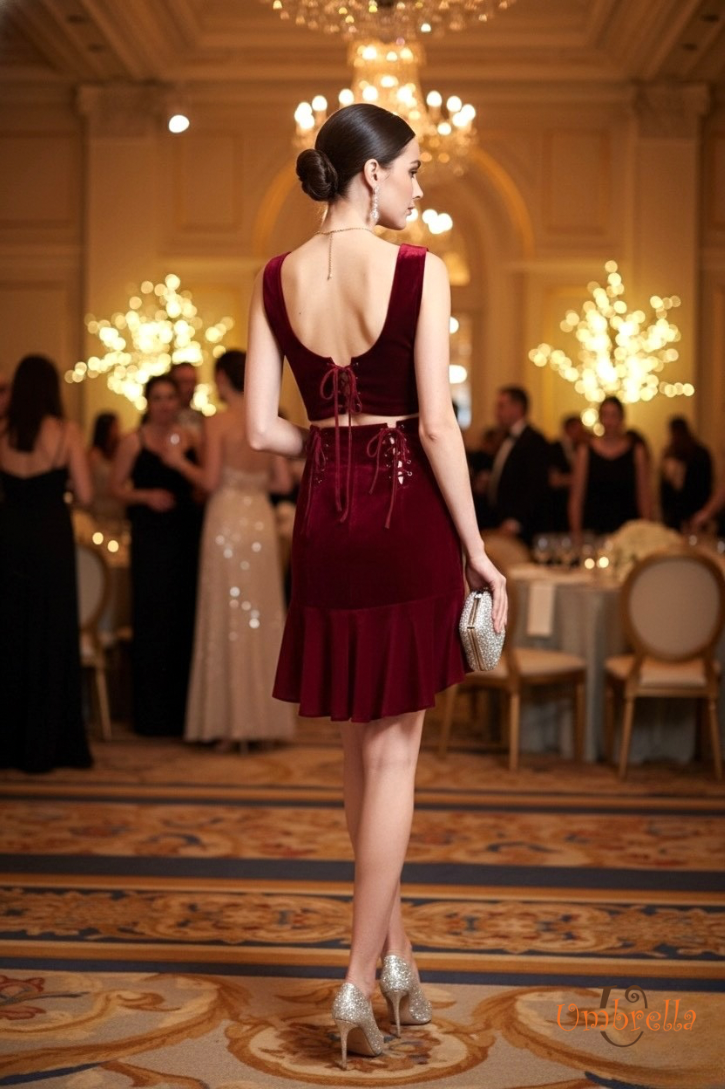  Váy nhung bèo Ziczac sau 