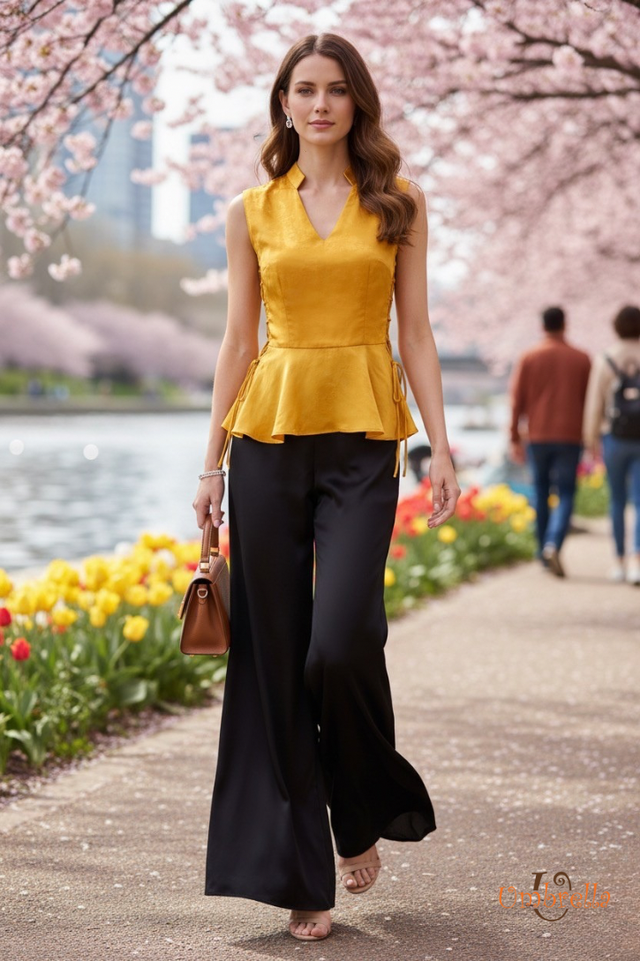  Áo lụa đan hông cổ V 