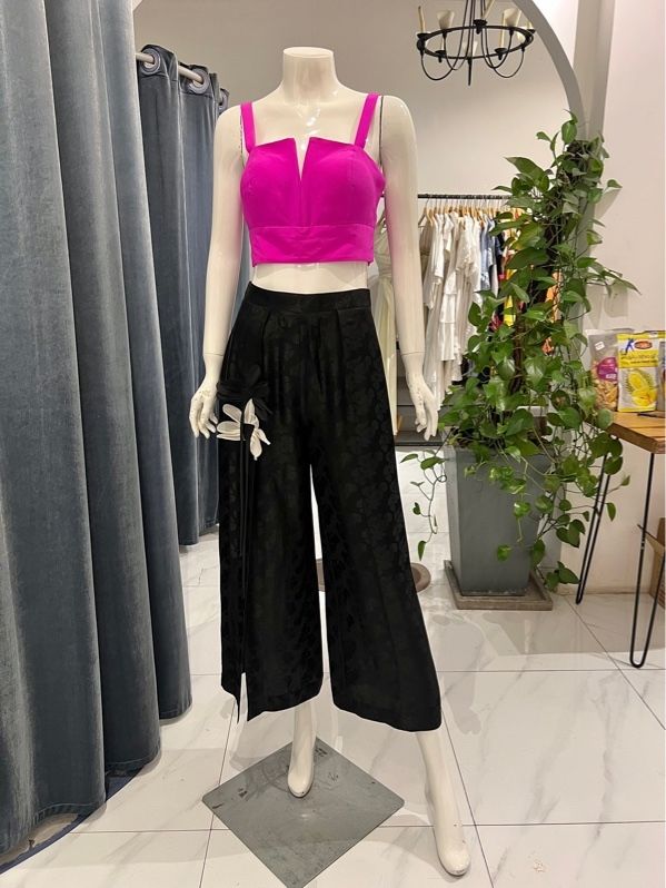  Quần Lụa hoa xẻ 1 bên 