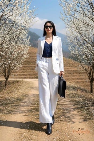  Áo vest Linen phối crochet 