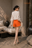  Áo Ramie thêu tay phồng dài 