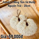  Bộ 2 2 bông tắm xơ mướp nguyên trái - 20cm 