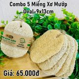  Combo 5 miếng xơ mướp Oval - 9x13cm 