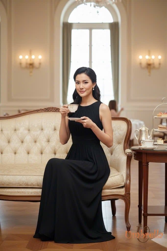  Đầm dài dây kéo lưng 