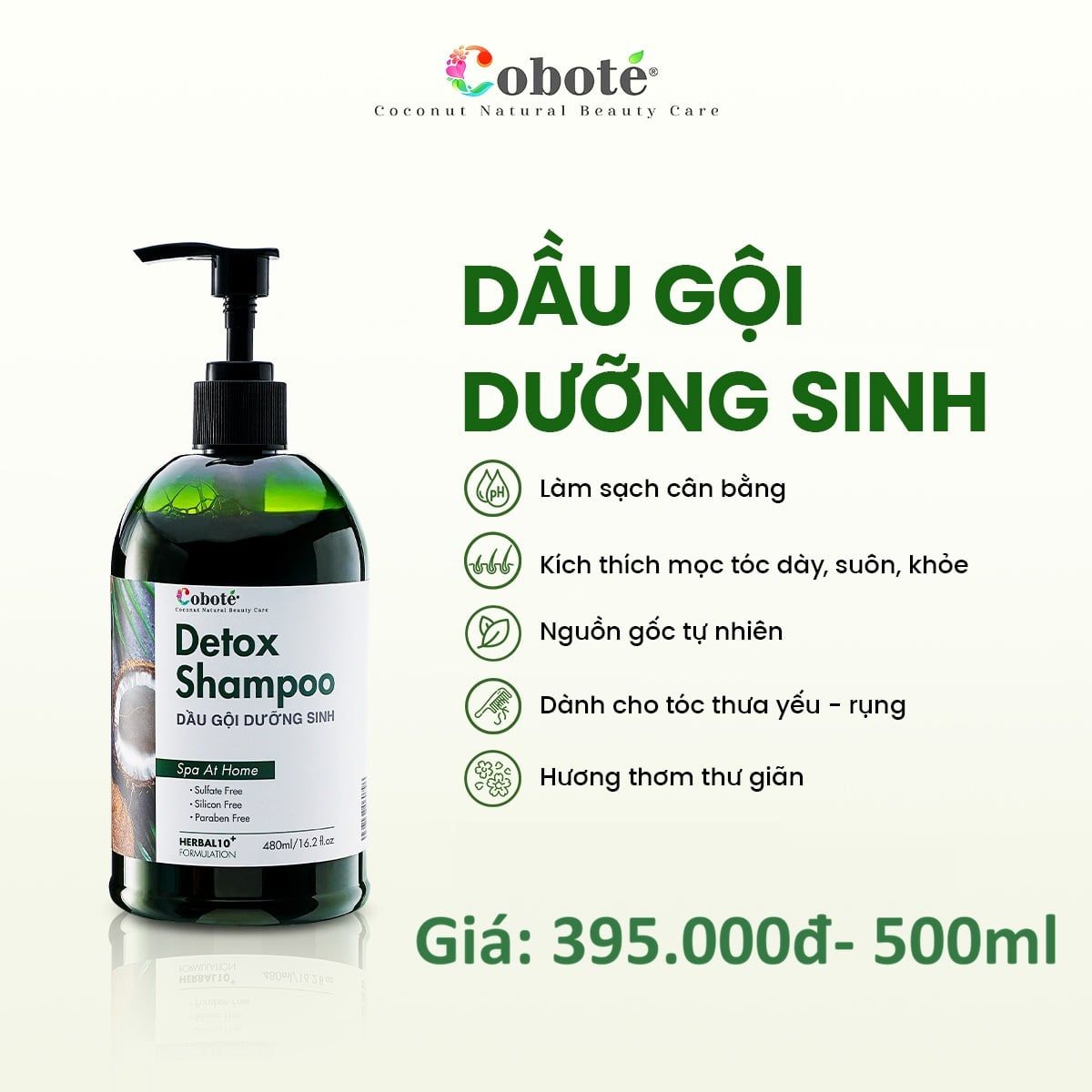  Dầu gội dưỡng sinh Cobote 480ml 