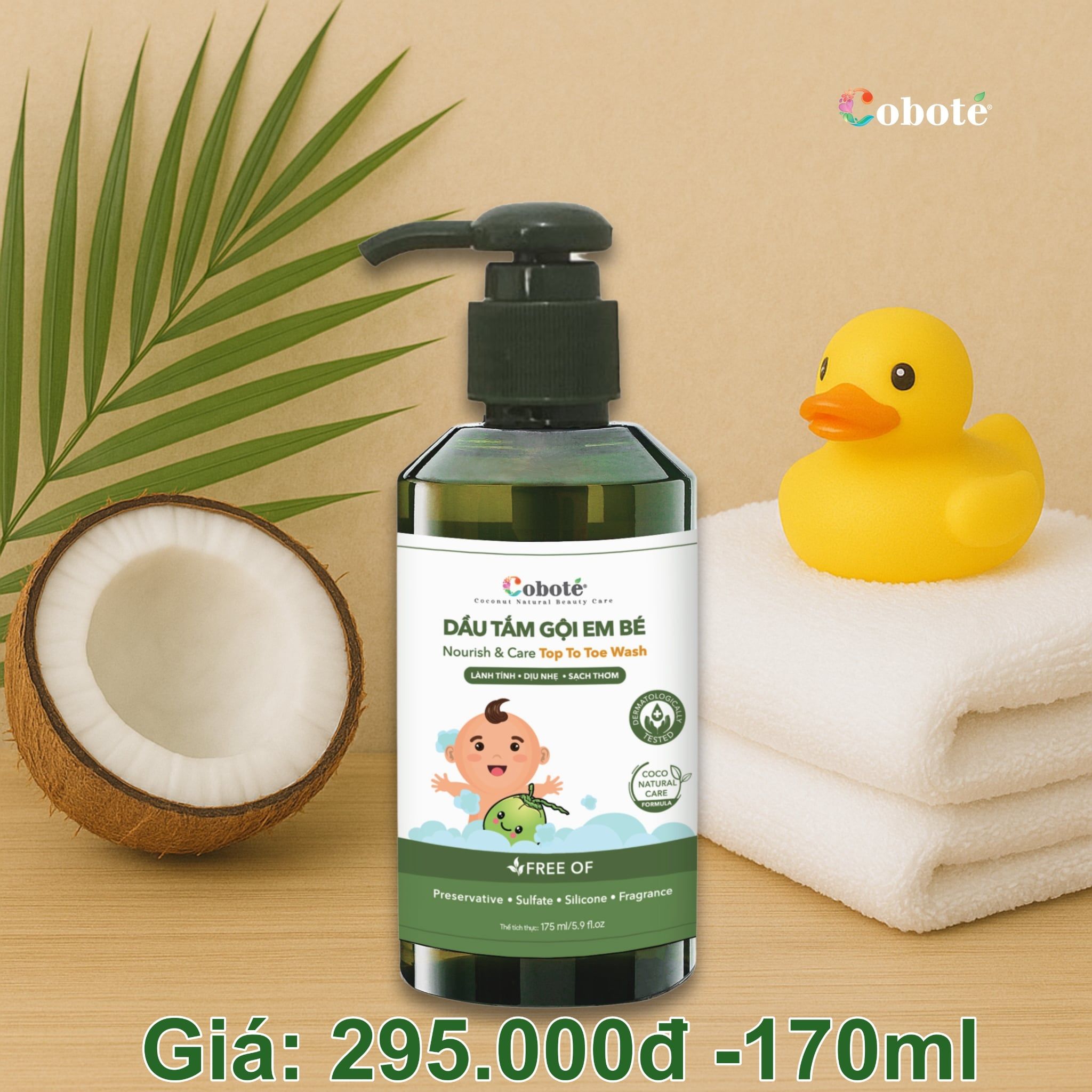  Dầu tắm gội em bé Cobote 170ml 