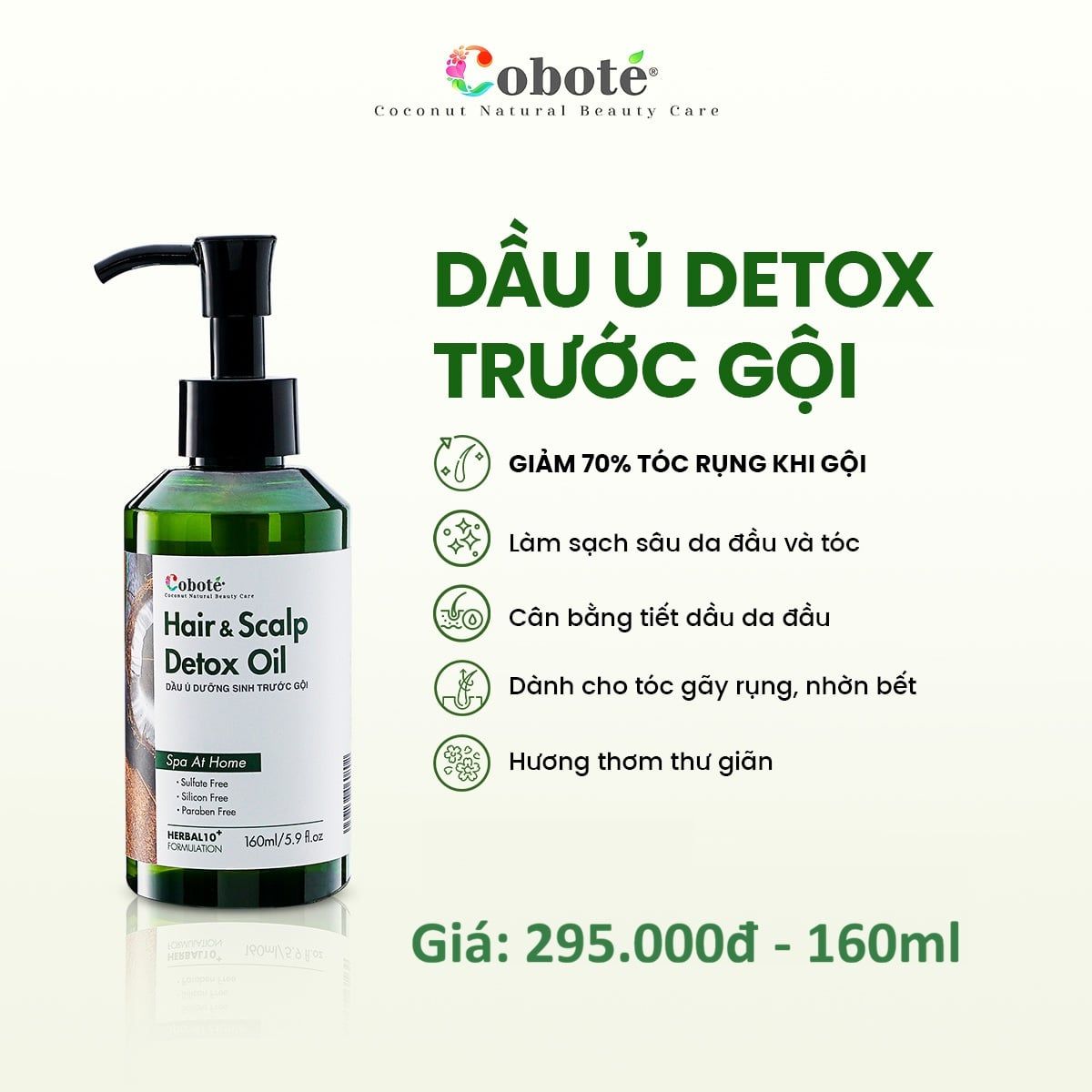  Dầu ủ dưỡng sinh trước gội Cobote 160ml 