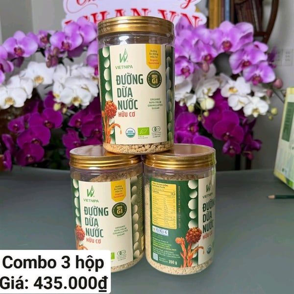 3 Hũ đường dừa nước hữu cơ - 350G 