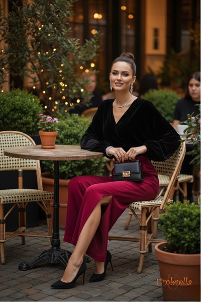  Áo nhung tay dài nơ lưng 