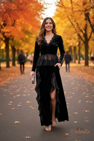  Quần nhung xẻ bèo 