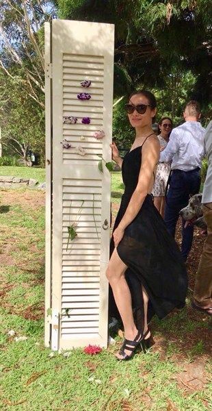  Đầm dài Chiffon xếp pli 