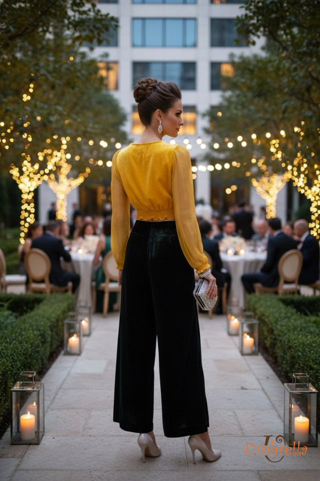  Áo nhung V ngực nơ eo 