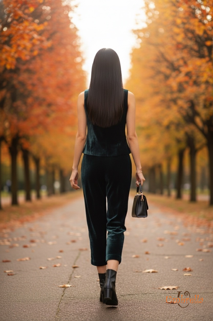  Áo Nhung ghi lê suông vạt xéo 