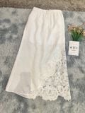  Váy Linen lưng thun phối ren 