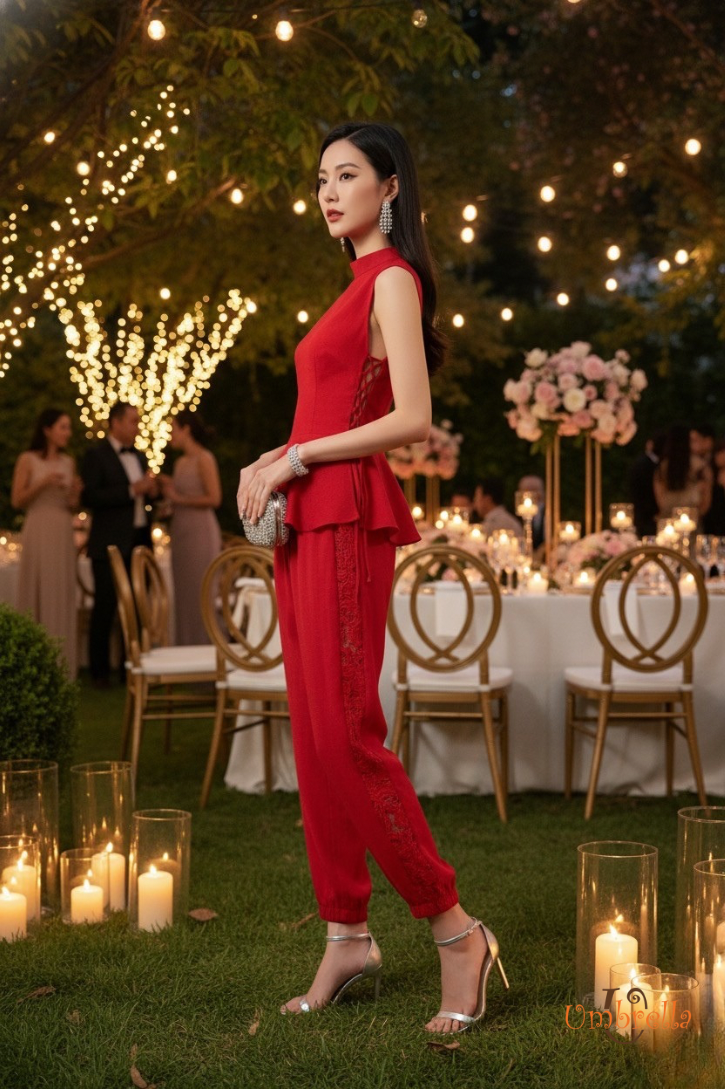  Áo Linen đan hông cổ tròn 