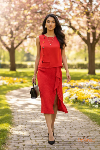  Áo lụa nút đắp 1 bên 