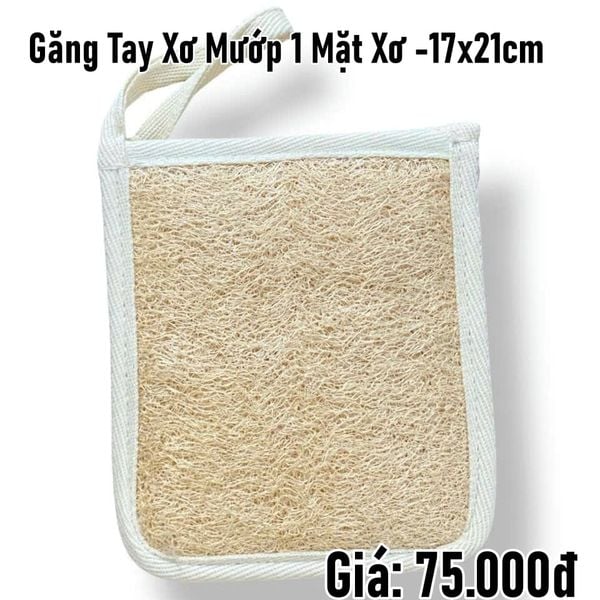  Găng tay xơ mướp 1 mặt xơ 17x21cm 