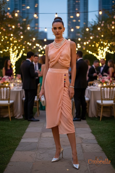  Váy nhung lửng xẻ 1 hông nút 