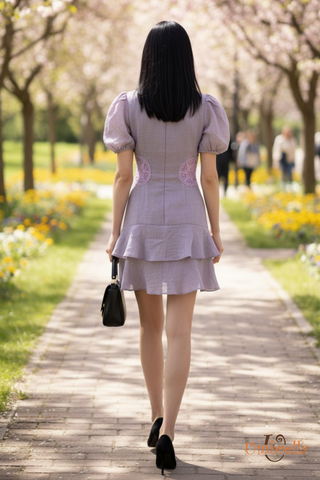  Đầm Linen crochet khoét hông 