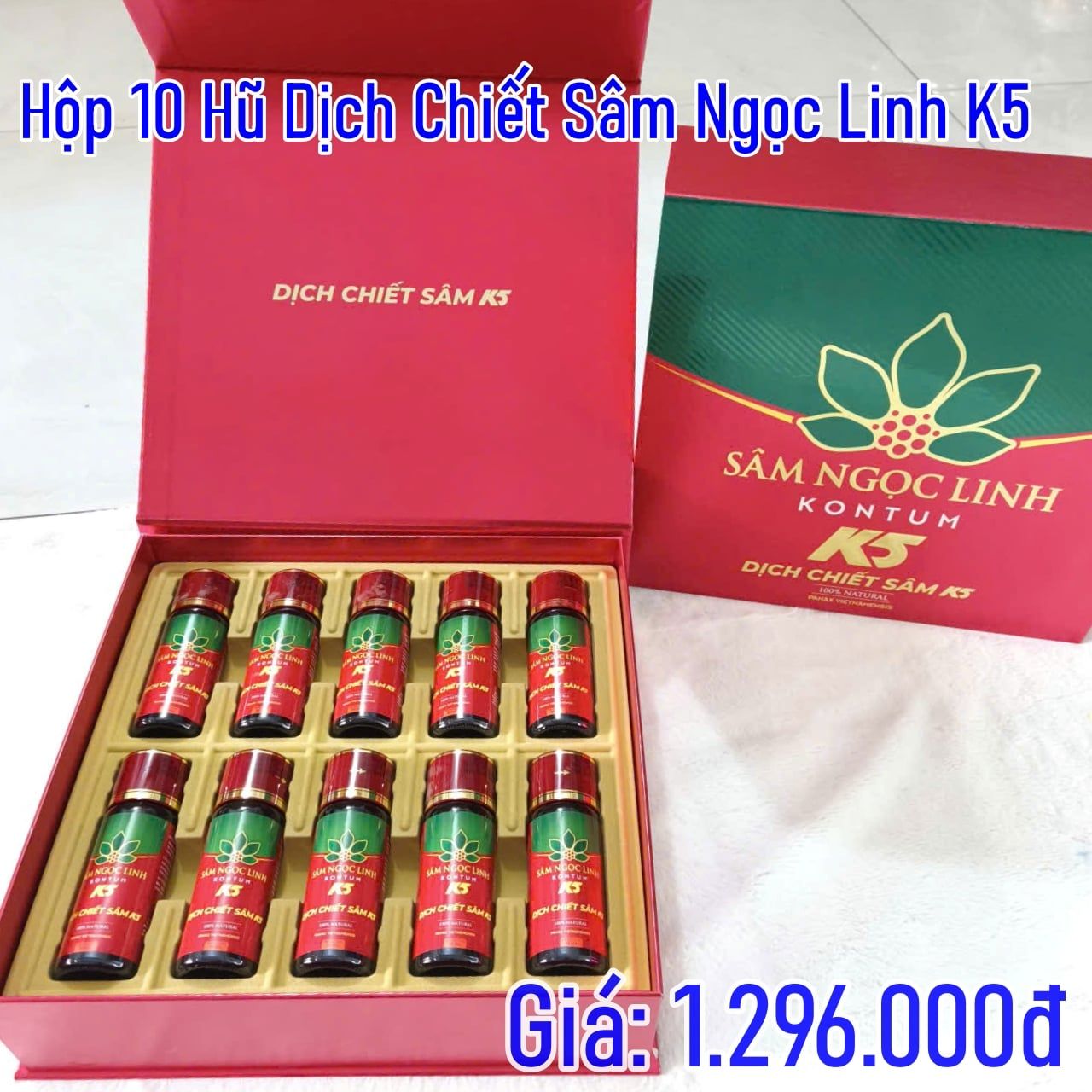  TPBVSK Dịch chiết sâm Ngọc Linh K5 - 50ml - 10 chai/hộp 